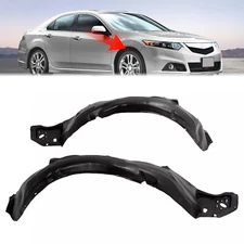 Black Front Driver & Passenger Side Inner Fender Liner For Acura TSX 2009-2014