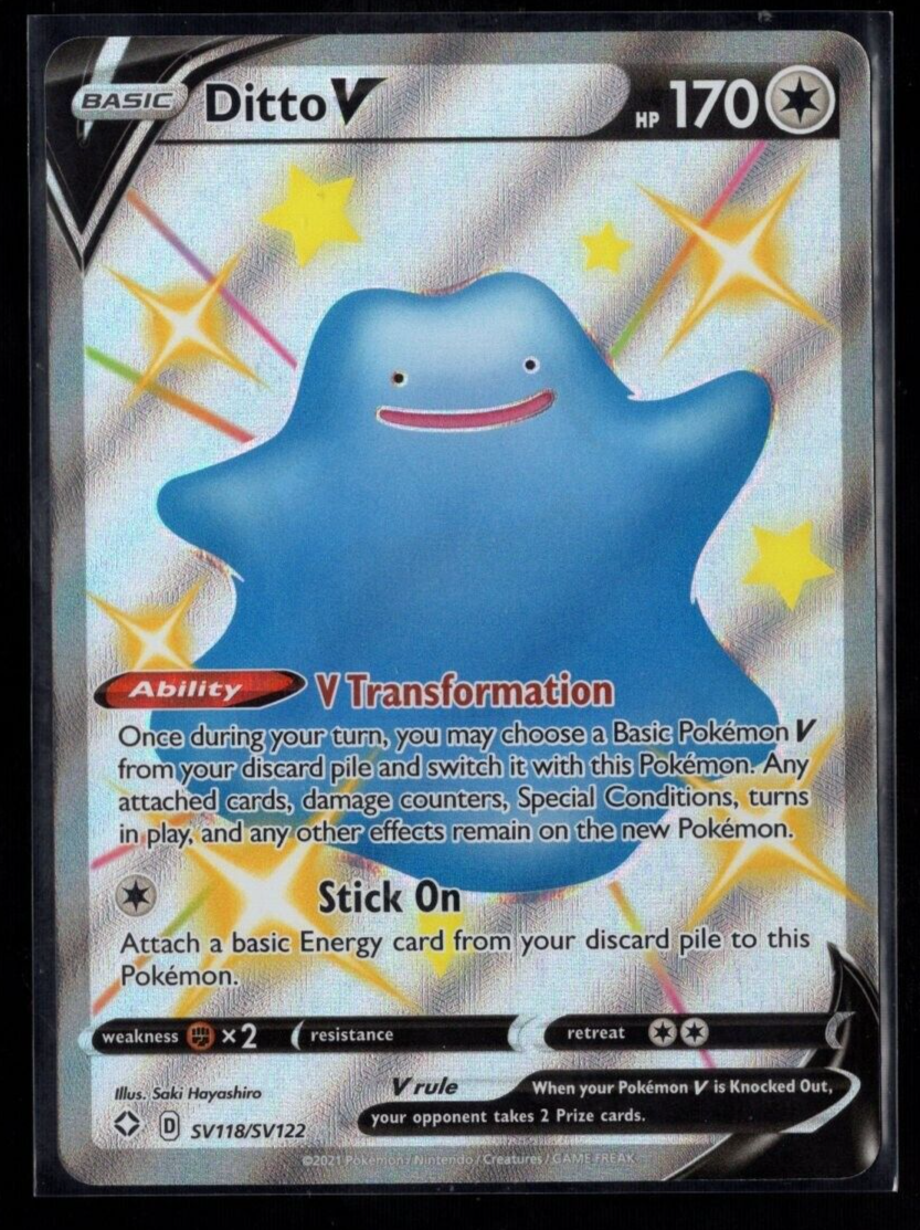 Ditto V SV118/SV122 Shiny Holo Rare Shining Fates Pokemon TCG NM