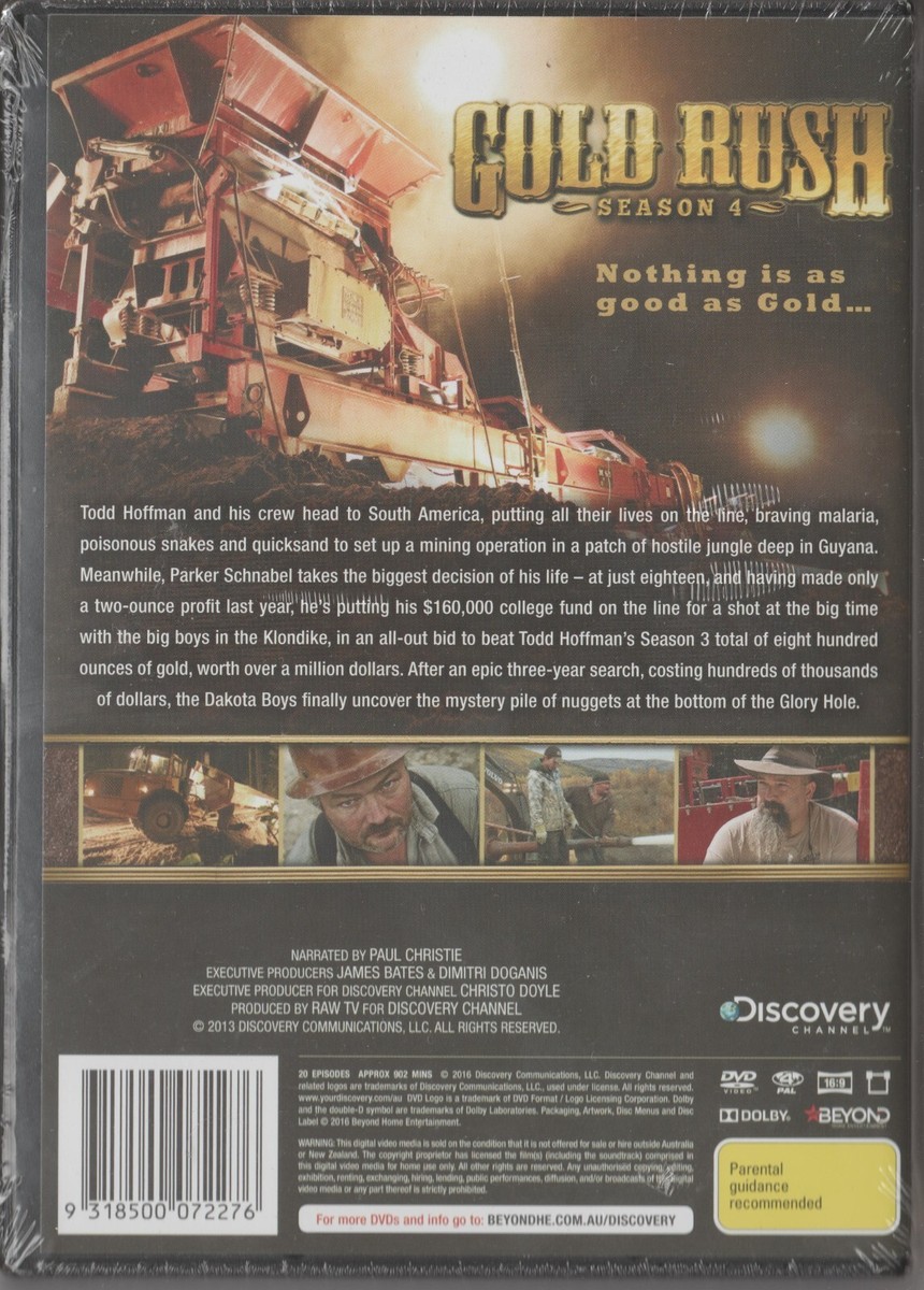 Gold Rush : Season 4 ( DVD, 2017, 5-Disc Set) A9 Region 4