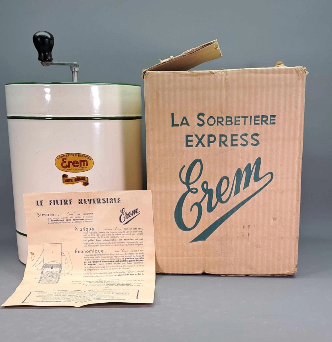 Sorbetière manuelle à manivelle - 0,5 L [Rosenstein & Söhne