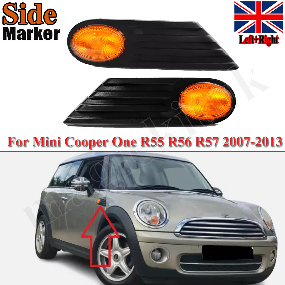 2x For BMW Mini Cooper R55 R56 R57 Direction Turn Side Repeater Indicators 07-13