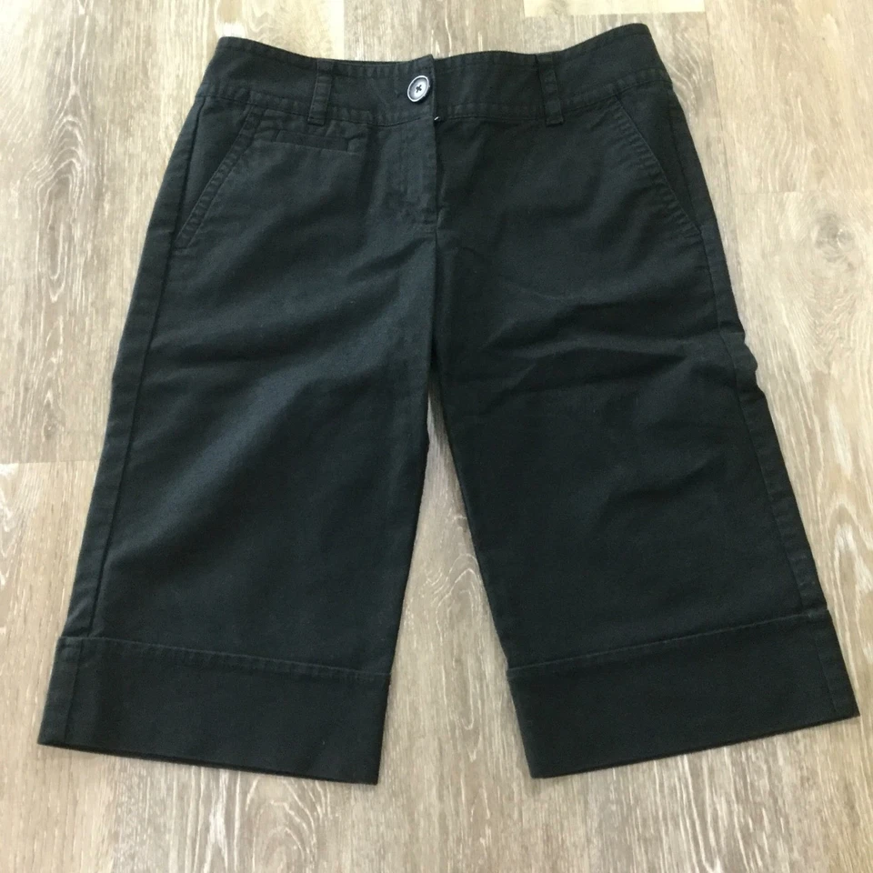 Bermudas negras para mujer ANN TAYLOR LOFT corte exclusivo cintura inferior talla 2 Foto 4 de 4