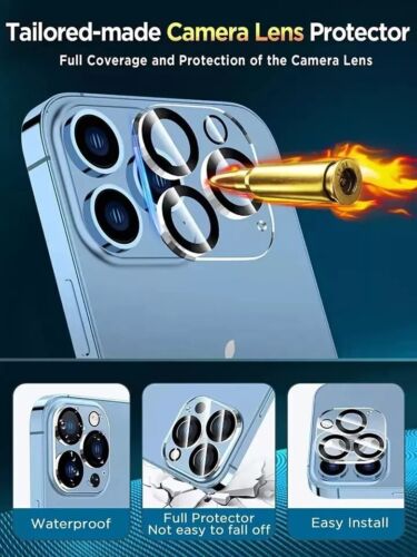 For iPhone 16 15 14 13 12 Pro Max Tempered Glass Privacy Screen Camera Protector - Picture 12 of 13