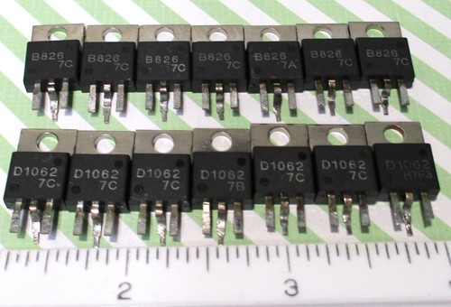 SANYO Bose Amplificatore PNP 2SB826 NPN 2SD1062 Transistor Silicone 60V 12A 7 paia - Foto 1 di 4