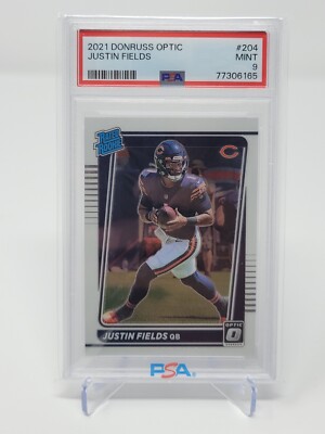 Justin Fields rated rookie サイン NFL カード 2021 Donruss Optic Justin Fields Rated Rookie Card RC #204