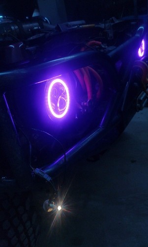 1pr JTX LED Headlights PINK Landrover Series 1 2 2A 3 Flashes AMBER when turning - Picture 10 of 12