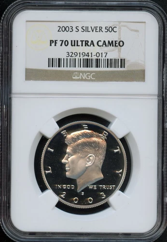 NGC - Kennedy Half Dollar - 50c - 2003 S SILVER - PF - 70 - ULTRA CAMEO