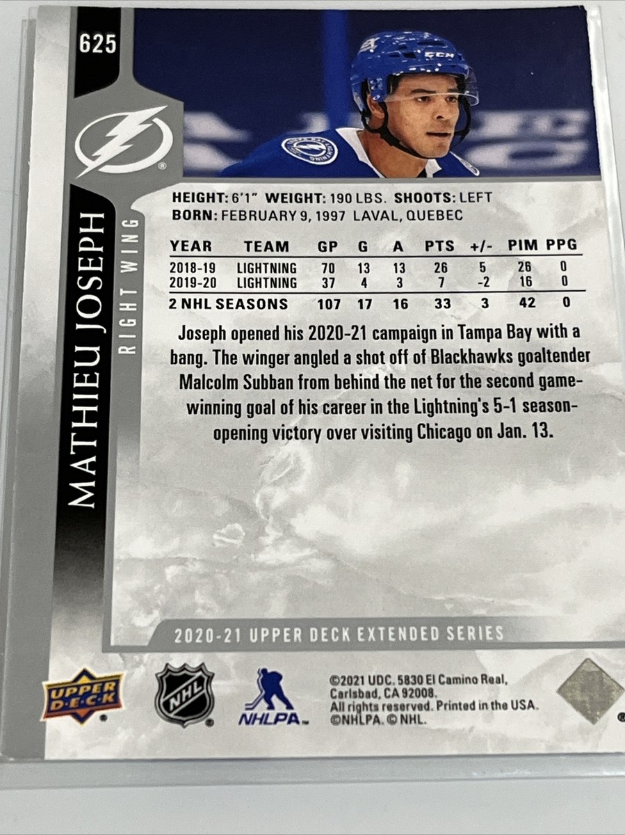 2020-21 Upper Deck Extended Series - #625 Mathieu Joseph | eBay