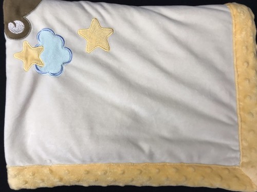 Little Miracles Teddy Bear Cloud Baby Blanket Yellow Sherpa Stars Lovey 30x40" - Picture 3 of 5