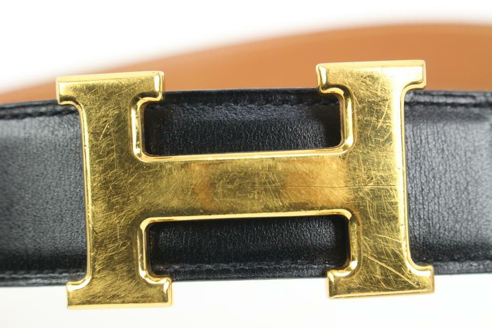 Hermès Black x Brown 32mm H Logo Belt Kit Gold Buckle 3h318s Hermès Black x Brown 32mm H Logo Belt Kit Gold Buckle 3h318s  main image 3