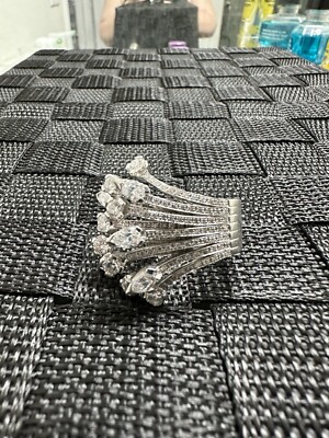 Zydo 18K White Gold Vintage Diamond Cocktail Ring -3.4 CTW statement piece 