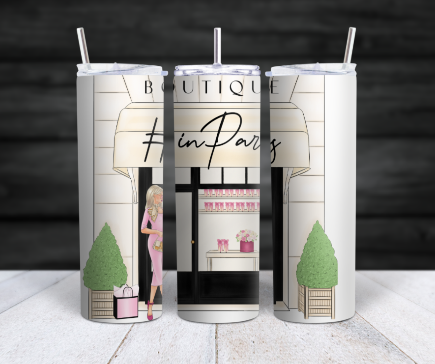 20oz Paris-Themed Travel Tumbler for Adventurers with Ocean and Europe Design  