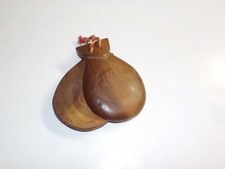 Vintage Brown Wooden Castanets Cuba Hand Carved Matador Bullfighter