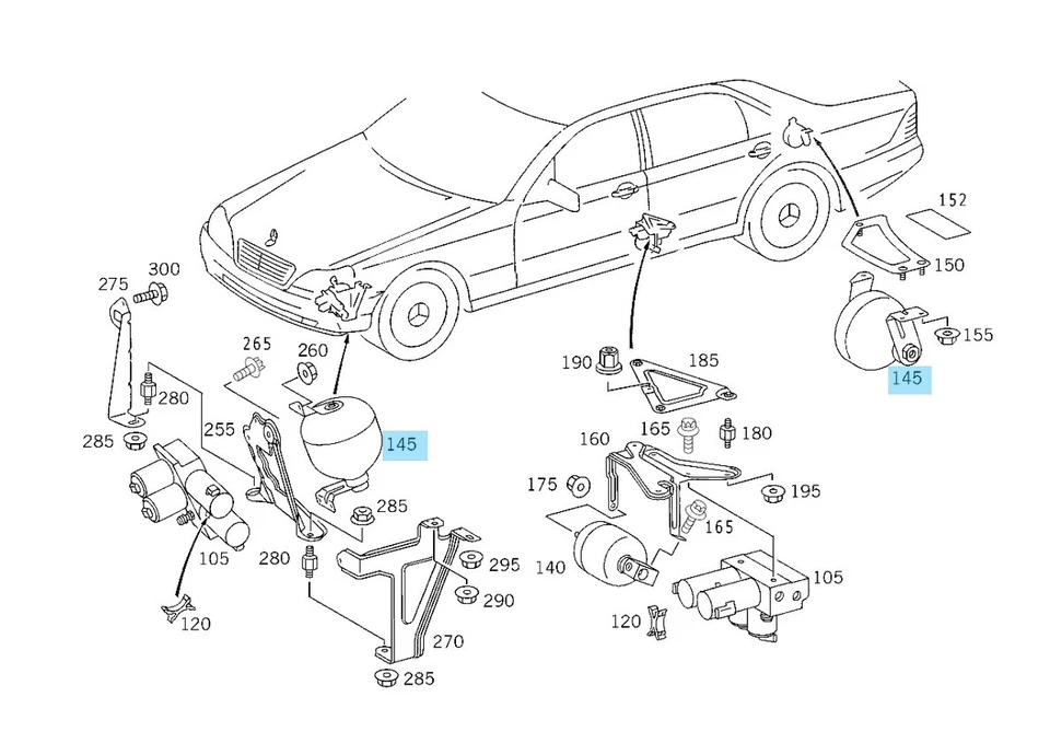 2 depósitos de cámara acumuladora autonivelante suspensión izquierda OEM para Mercedes Foto 2 de 4