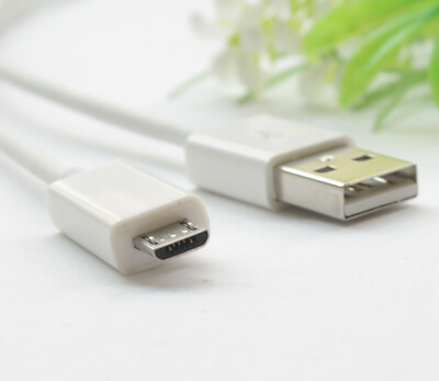 3ft White USB-A 2.0 to Micro USB Cable Data Sync Charger For Samsung Huawei Lot