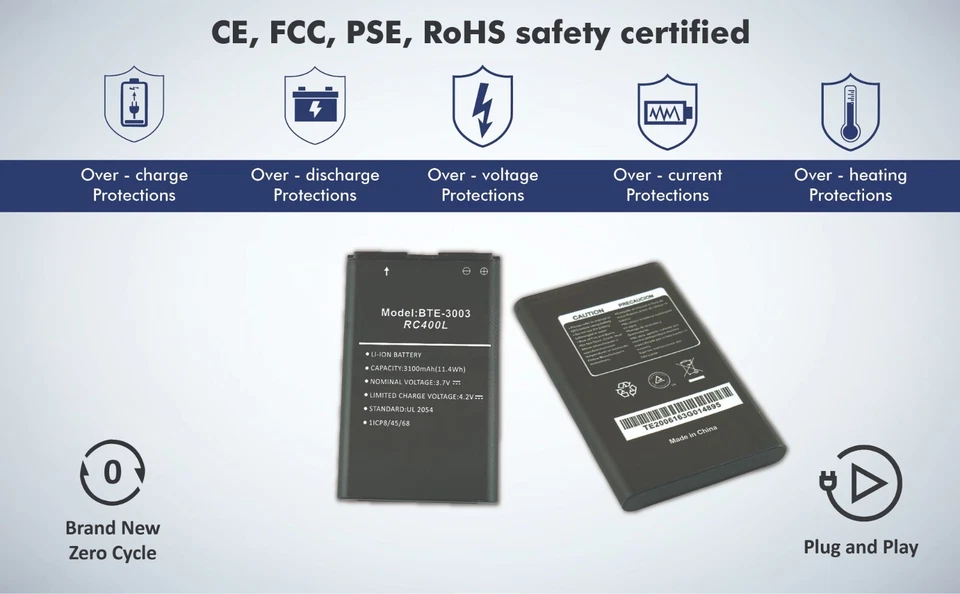 BTE-3003 Battery Replacement for Orbic Verizon Speed Mobile WiFi Hotspot RC400L - Image 2 of 3