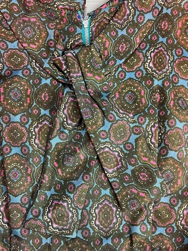 Camisa de vestir vintage para mujer de cachemira plisada cuello arco plisado con cinturón talla 14 - Imagen 12 de 13