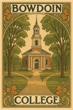 🌳 Bowdoin College Art Print Poster - 24x36” Premium Matte Paper 200gsm 🗞️