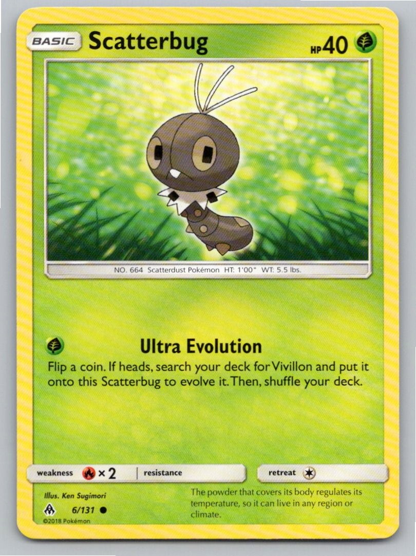 2018 POKEMON SCATTERBUG FORBIDDEN LIGHT 6/131 C NM A66722 FREE S&H