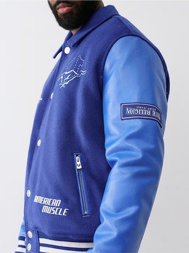 True Religion® x FORD™ PolyWool Embroidered Stitch Varsity Jacket | 3XL - Picture 7 of 9