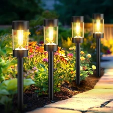 Solar Lights Outdoor, 12 Pack Waterproof Solar Landscape Lighting for Pathway Ga