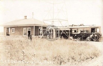 Railroad M. R. C. Depot, Shelbyville MI Michigan RPPC Photo Postcard COPY