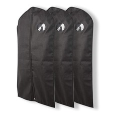 Pack of 3, 41 Inches Black Hanging Breathable Suit Garment Bags for Mens Clos...