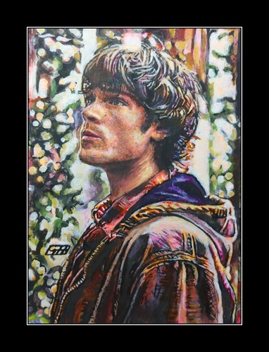 Sam Winchester Supernatural Original Painted Sketch Card ACEO By Gavin Hunt