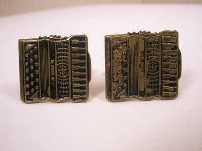 Accordion Concertina Squeezebox Music Instrument Vintage Cuff Links