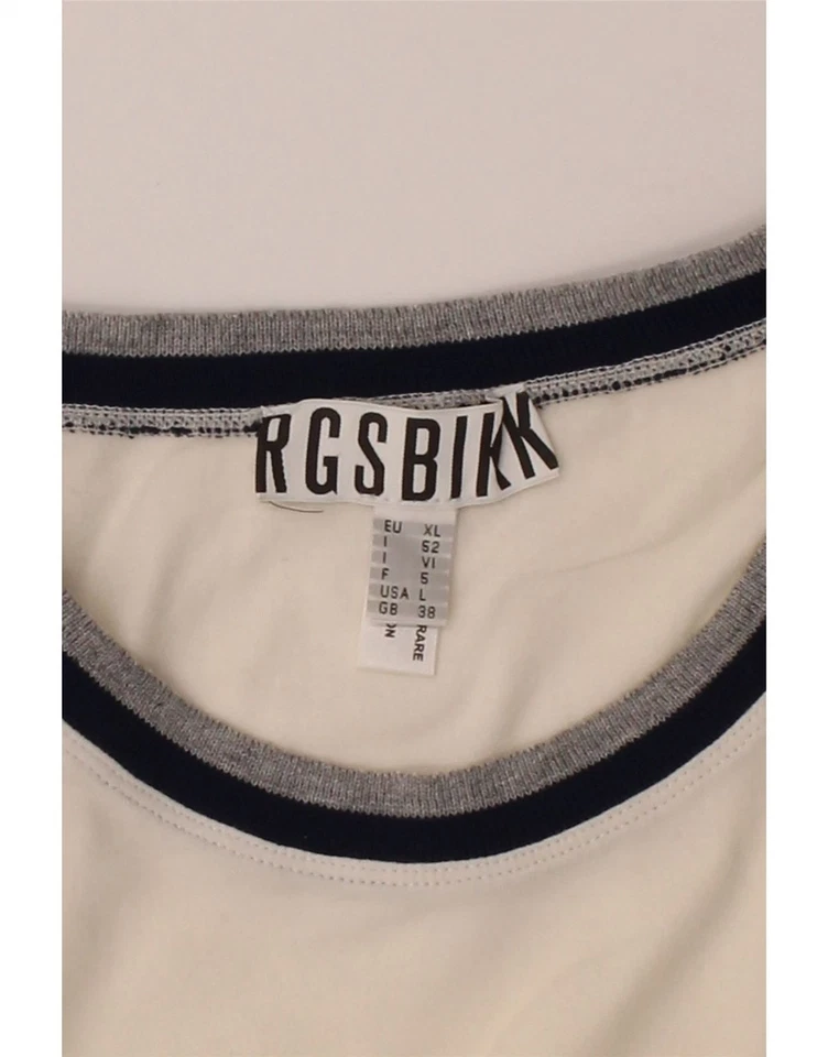 BIKKEMBERGS Mens T-Shirt Top Medium Off White Cotton OD37 - Image 3 of 3