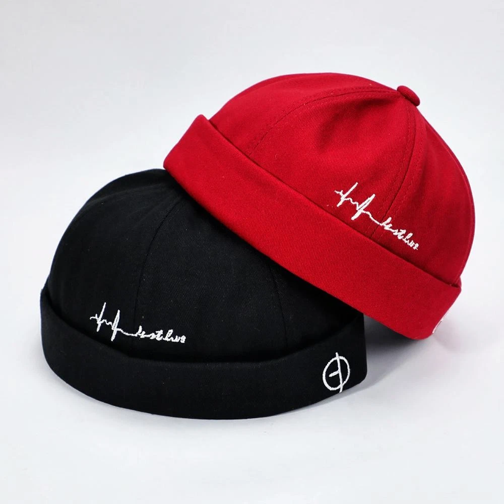 Vintage Cotton Docker Cap Brimless Hat Men Women Hip Hop Streetwear Beanie