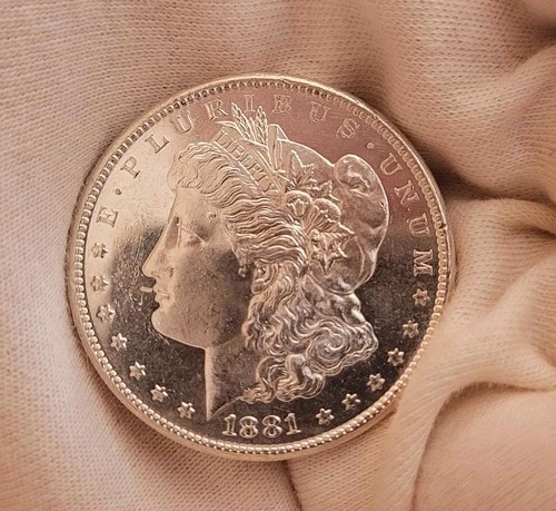 *1881 S* Morgan Dollar $1 - Gem BU+ MS+ STRONG DMPL DPL CAMEO Fields!! PQ+ #173