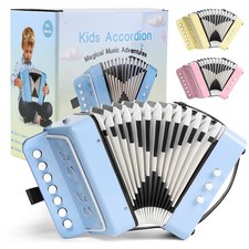 10 Keys Kids Accordion, Button Accordion Toys Accordian Mini Musical Instrume...