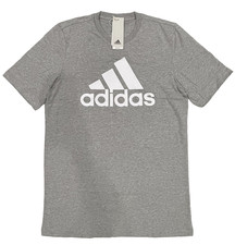 adidas Mens Big Tall Large Tall LT T-Shirt Top Grey/White IC9350