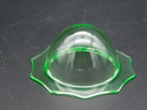 Vintage Uranium Green Depression Glass Shrimp Cocktail Bowl Insert