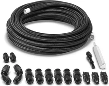 6AN 3/8” PTFE Fuel Line Kit w/Nylon Stainless Braided Fuel Hose 25FT (16Pcs)