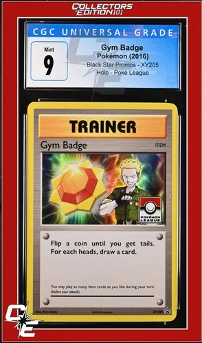 XY Black Star Promo Gym Badge XY205 Pokemon League CGC 9