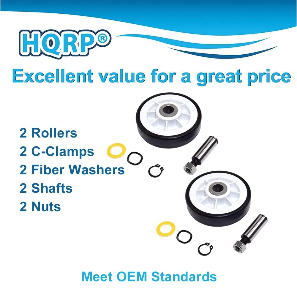 2-Pack Dryer Drum Support Kit Roller Wheel and Axle Replacement for Maytag 30...