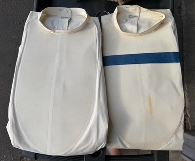 Lot Of 2 20 s Manhattan Bib Front Tuxedo Dress Shirt Open Back Cotton Size 15 33