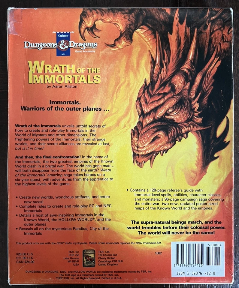 Wrath of the Immortals Box Set - Dungeons and Dragons 1082 (Complete) - Image 3 of 4