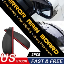 Black Rear View Side Mirror Rain Board Eyebrow Guard Sun Visor Car Accessories