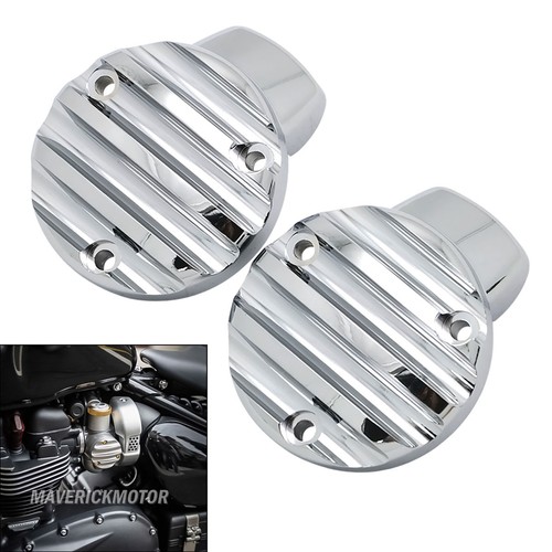 Cache corps d'accélérateur moto chromé pour bouchon de corps d'accélérateur Triumph Bonneville - Photo 1/8