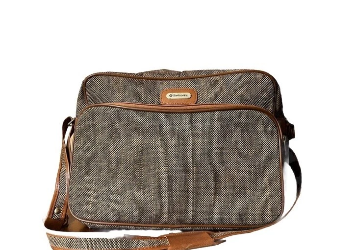 VTG 2 Piece Set Samsonite Carry On Special Edition Tweed Luggage 22” & 14” USED - Image 3 of 4