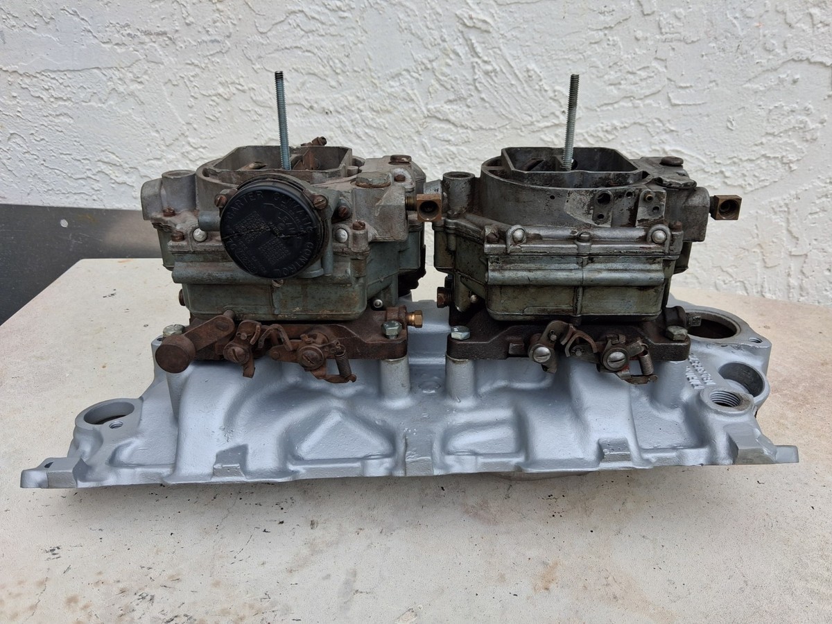 57-61 Chevrolet 283 Dual Quad Intake Manifold Carburetors 2x4 WCFB