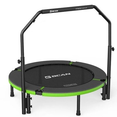 BCAN 40in Fitness Trampoline Rebounder Green w/ Padding, 330lb Max