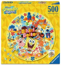 Ravensburger Rundpuzzle – SpongeBob Schwammkopf, 500 Teile inkl. Poster