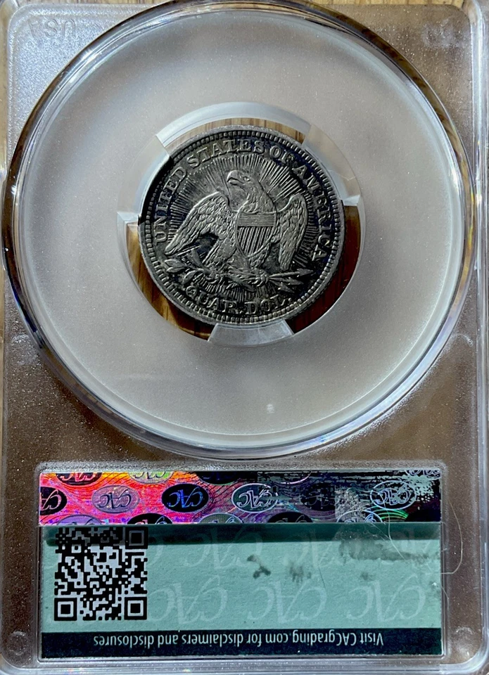 1853 .25 Arrows And Rays CAC Certified XF40 *BEAUTIFUL COIN* - Image 2 of 2