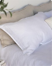 Linen Pillowcases Queen - Pack of 2-100 Natural Washed French Flax, Breathab...