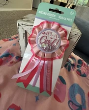 Pink It's a Girl" Award Ribbon/ Badge Pin Baby Shower BUY TWO GET ONE FREE!!!!