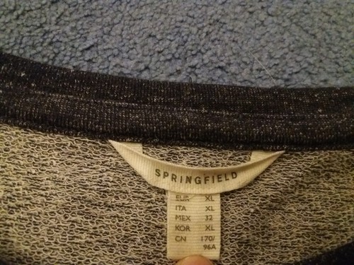 Pullover springfield xl blau mit Aufdruck - Bild 2 von 2
